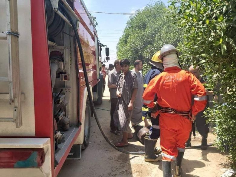 انقاذ حياة عائلة من الحريق وسط كربلاء المقدسة