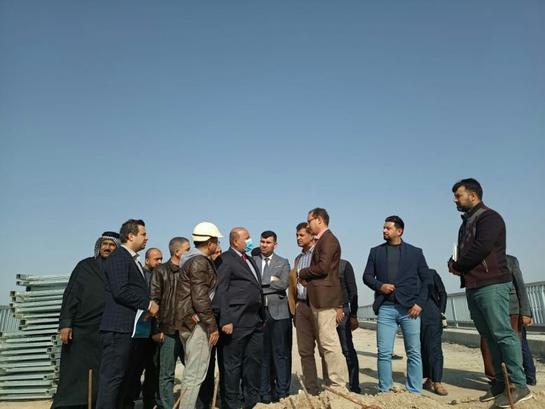 الخطابي يتفقد مشروع التقاطعات المجسرة لمقتربات جسر الهندية الثاني ويشيد بعمل طرق وجسور كربلاء