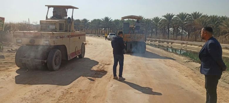 طرق وجسور كربلاء: العمل متواصل في طريق المغلف في قضاء الحسينية وسيتم انجازه ضمن المدة المحددة
