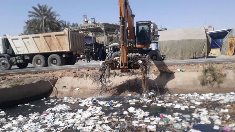 الموارد المائية في كربلاء تباشر بحملة تنظيفات لنهر الحسينية ضمن خطة عمل الزيارة الشعبانية