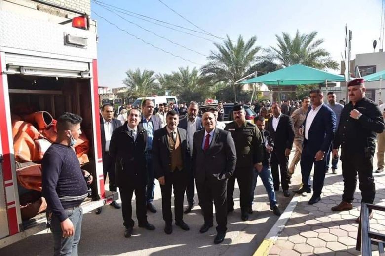 بعد حادثة الحريق.. محافظ كربلاء يجري جولة تفقدية لمدينة الإمام الحسين(ع) الطبية