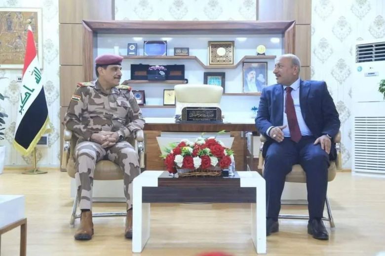 محافظ كربلاء يتباحث مع رئيس اركان الجيش الاجراءات الامنية الخاصة بالزيارات الشعبانية