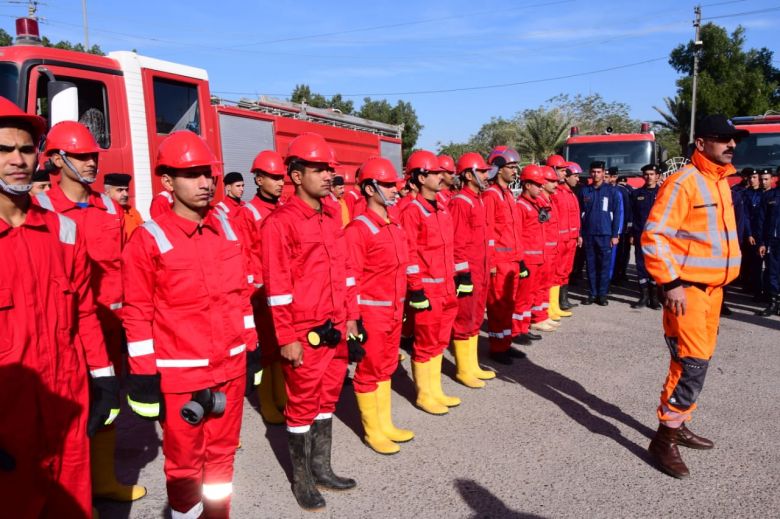 الدفاع المدني في كربلاء تستعرض مدى جاهزيتها لمواجهة الكوارث الطبيعية